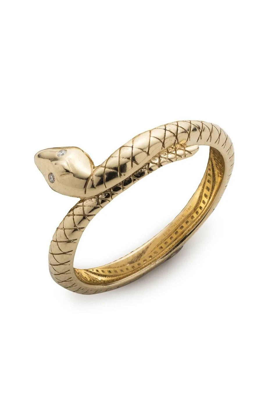 FOUNDRAE-Snake Bookend Ring-YELLOW GOLD
