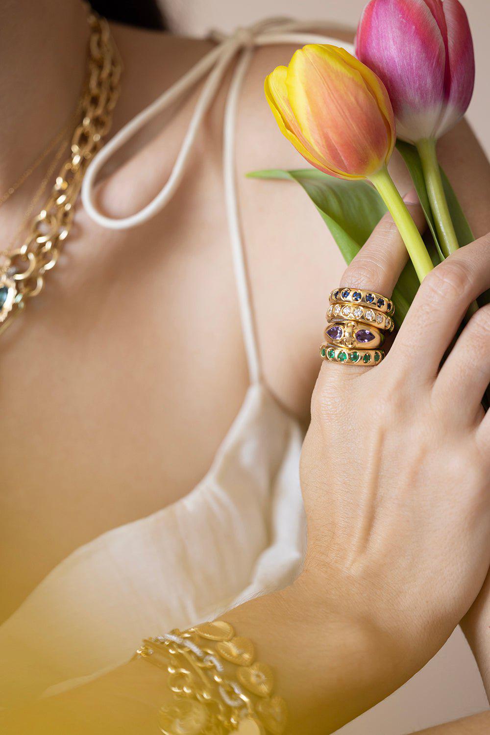 FOUNDRAE-Diamond Forever And Always A Pair - Love Ring-YELLOW GOLD