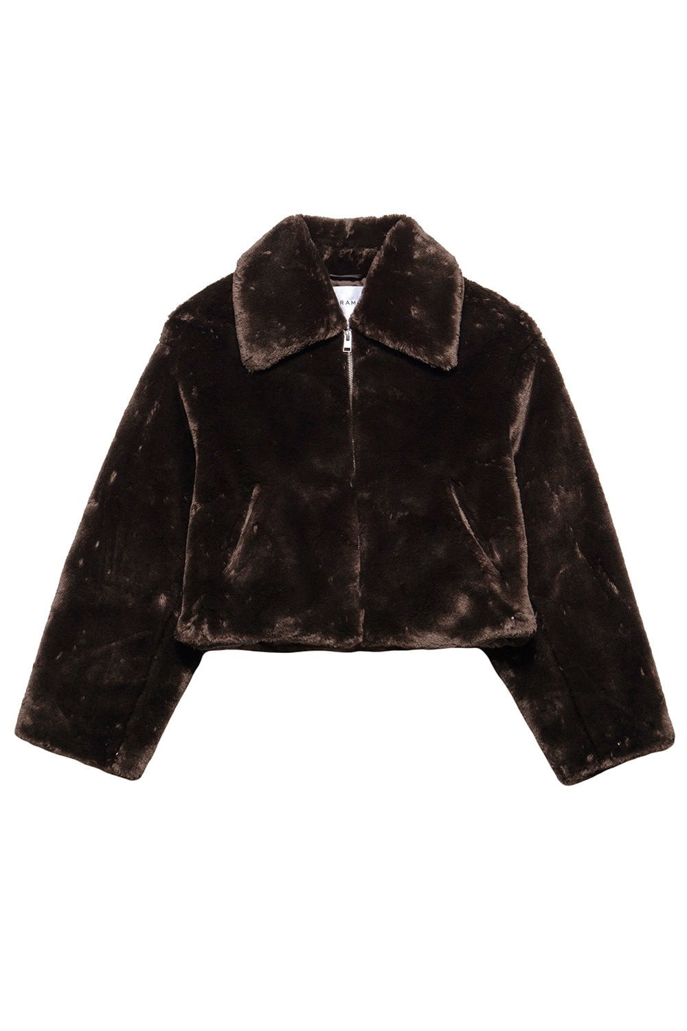 FRAME DENIM-Faux Fur Zip Up Jacket-