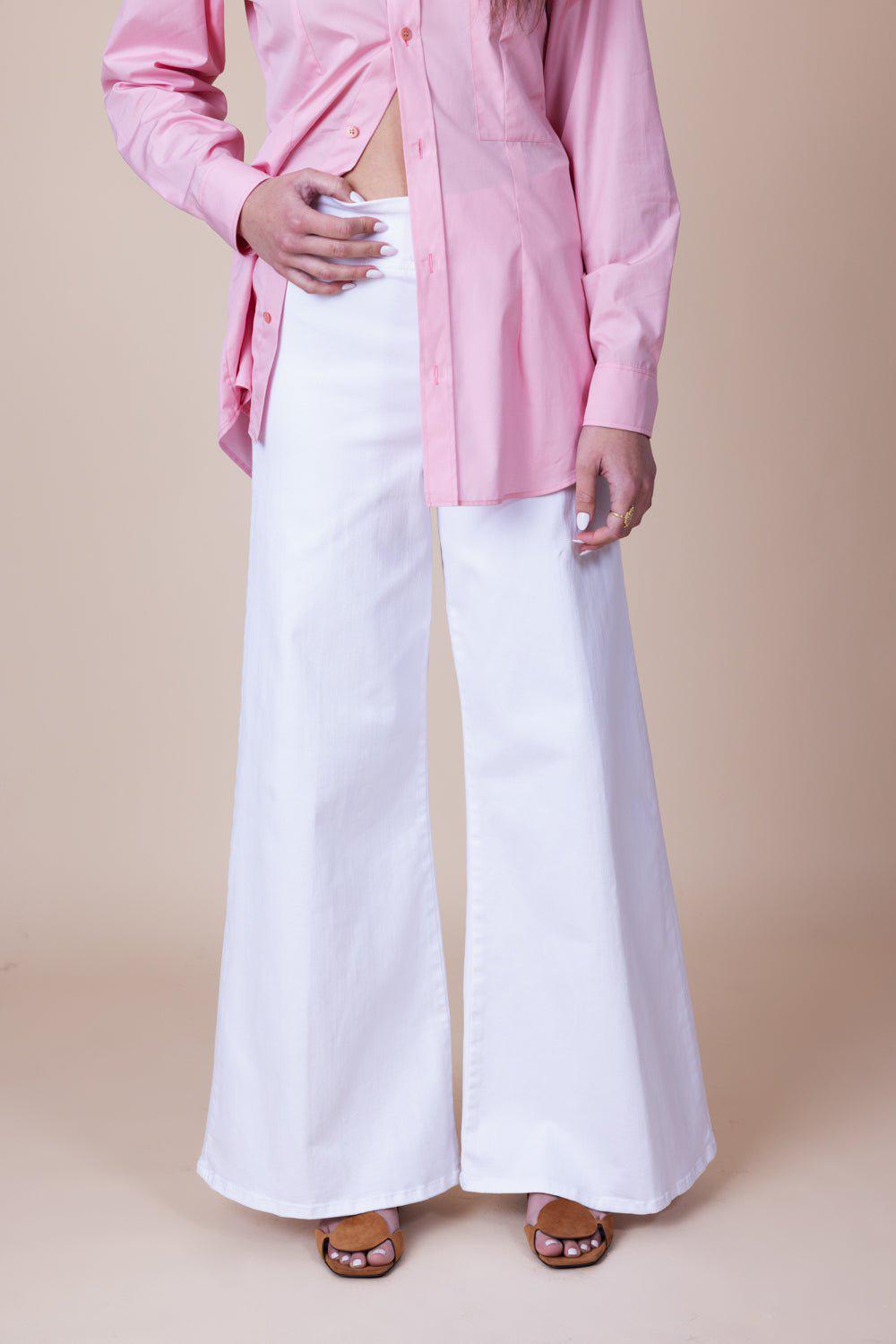 FRAME DENIM-The Jetset Wide Crop - White-