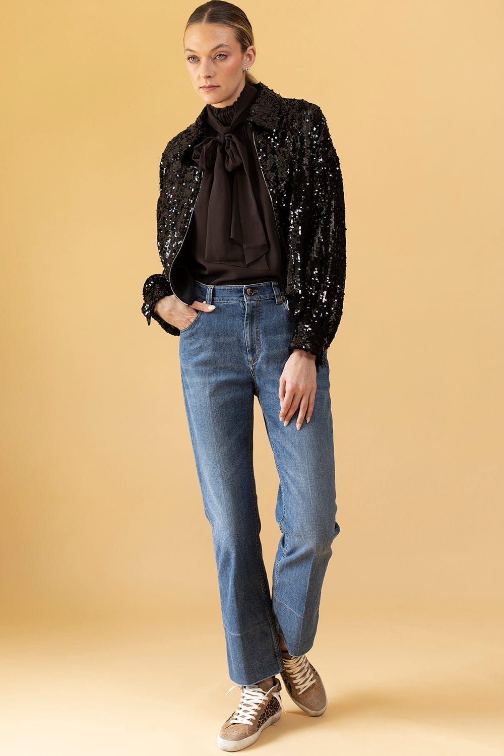 FRAME DENIM-Sleeveless Bow Blouse-