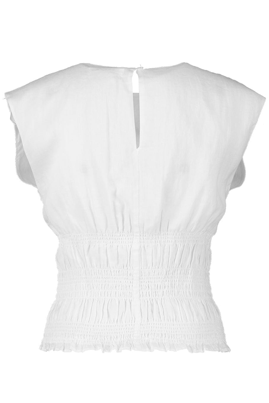 FRAME DENIM-Smocked Sleeveless Top-