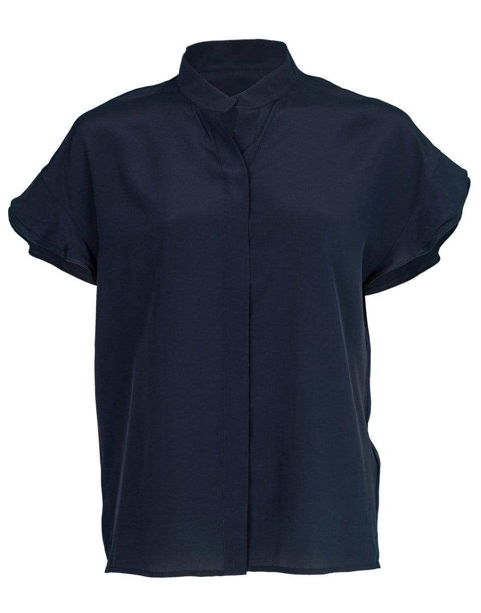 FRAME DENIM-Flounce Sleeve Silk Blouse-