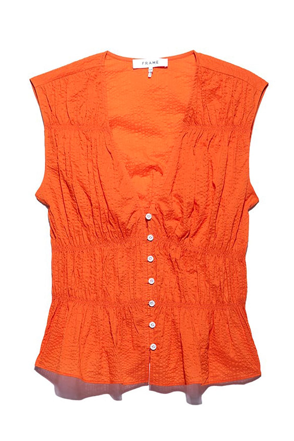 FRAME DENIM-V Neck Short Sleeve Blouse-