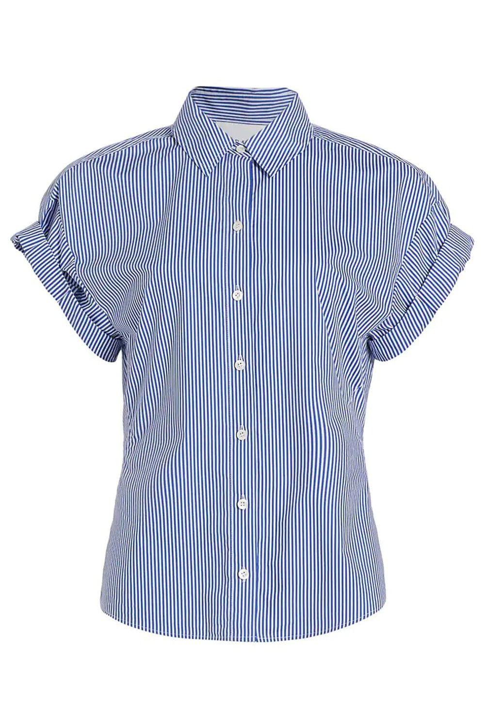 FRAME DENIM-Button Down Rolled Sleeve Top-