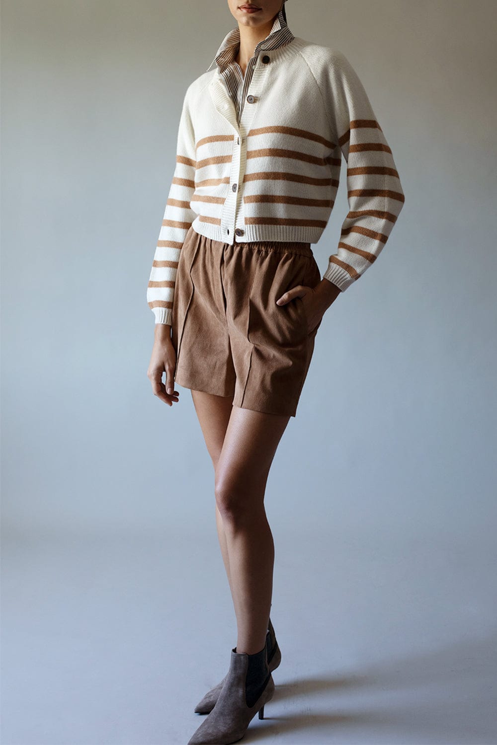 FRAME DENIM-Breton Stripe Cardigan-
