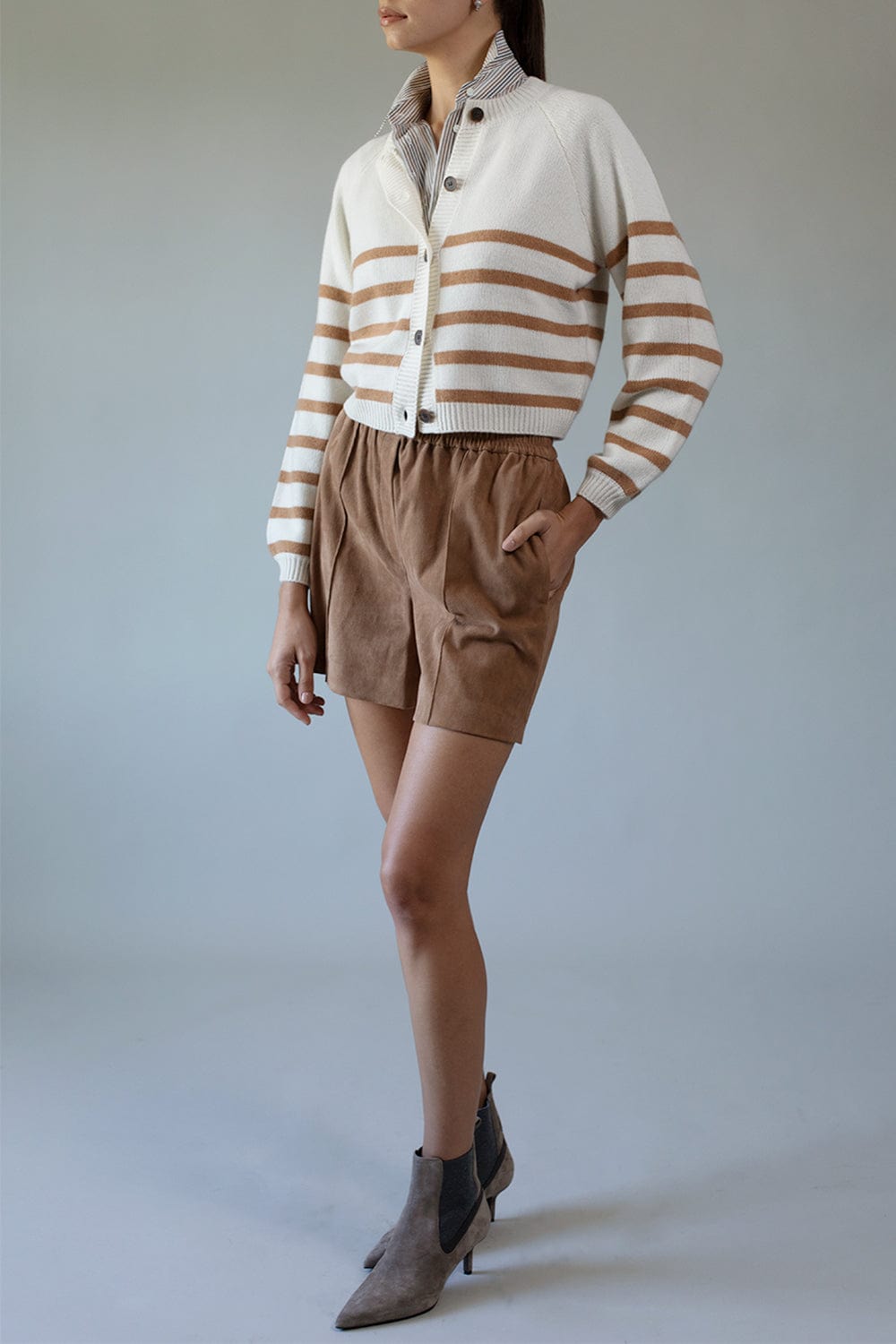 FRAME DENIM-Breton Stripe Cardigan-