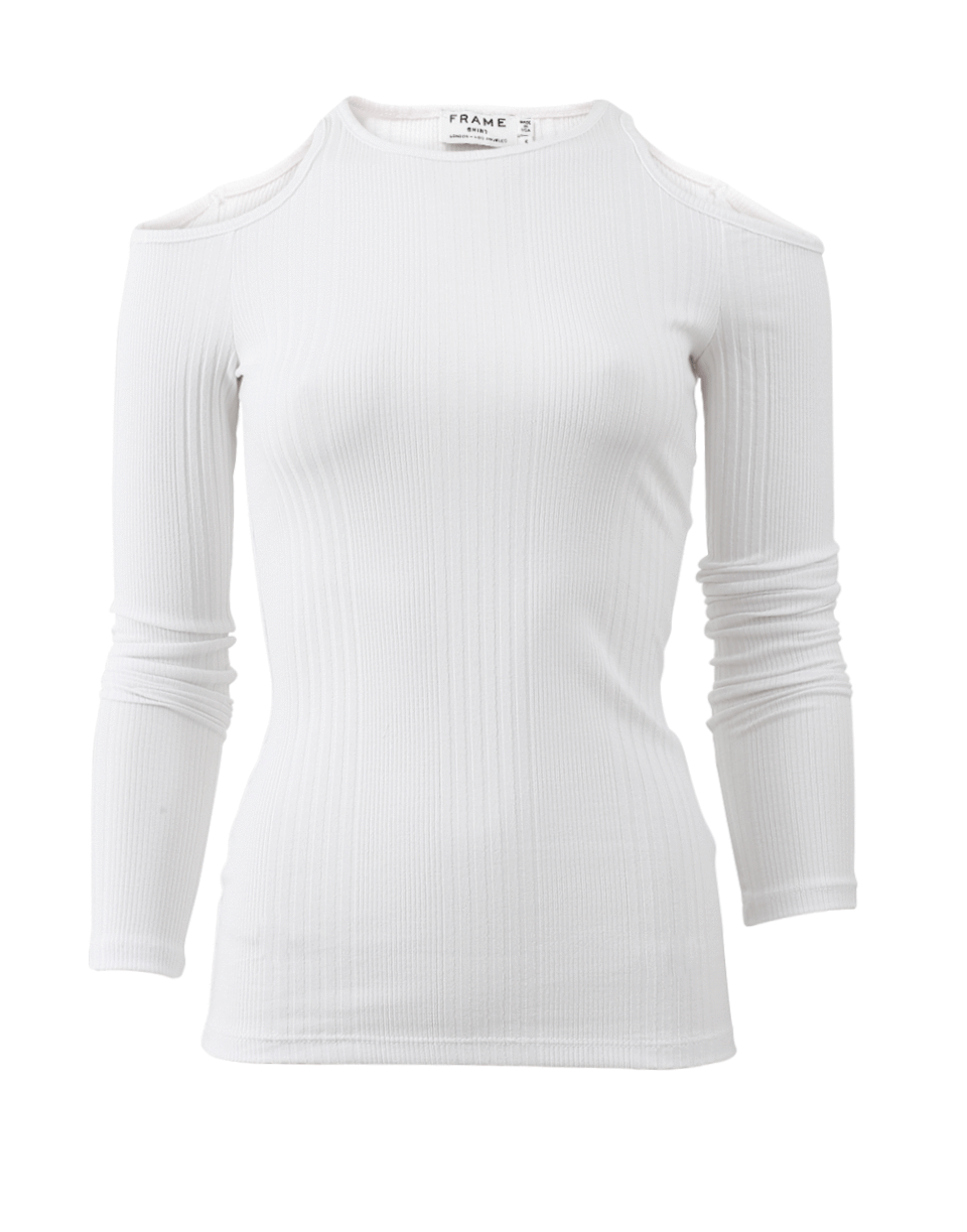 FRAME DENIM-Variegated Cold Shoulder Top-