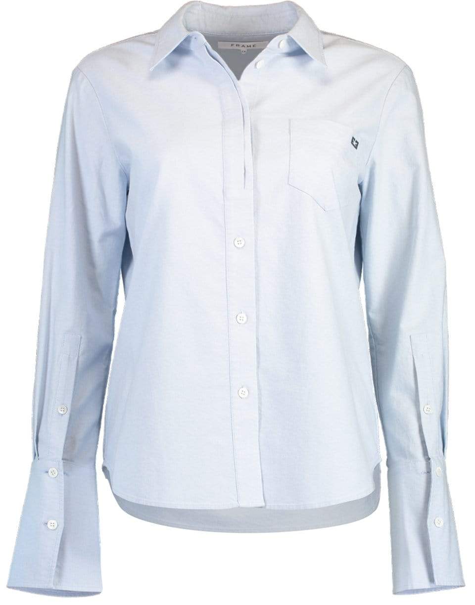 FRAME DENIM-Oxford Blue Pocket Shirt-