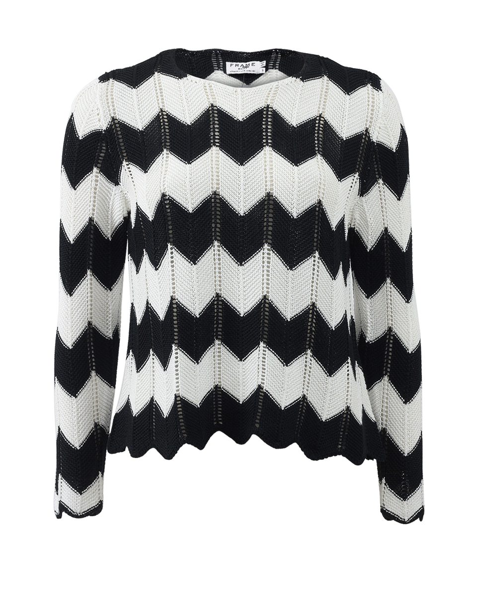 FRAME DENIM-Le Crochet Zig-Zag Sweater-