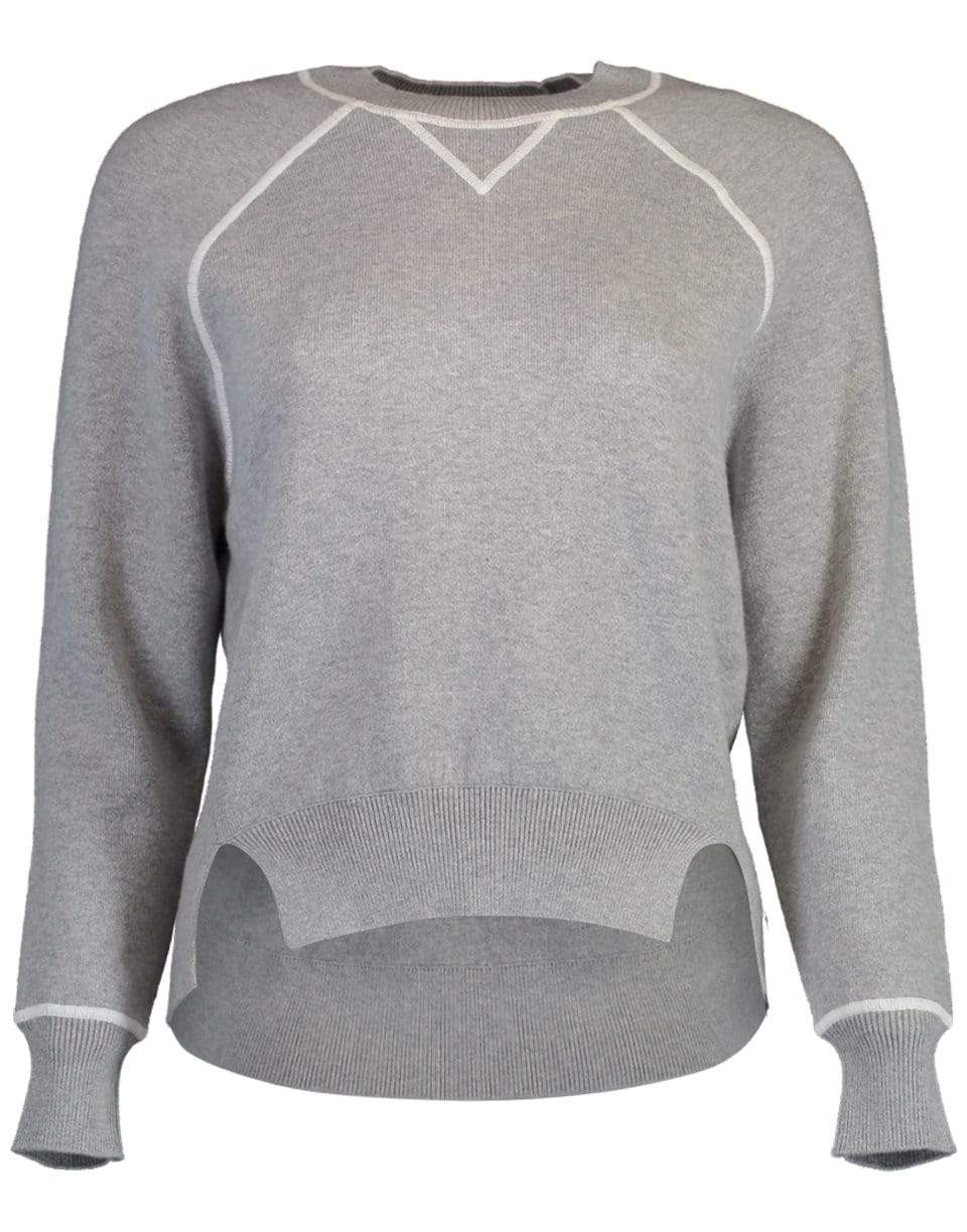 FRAME DENIM-Gris Heather Double Knit Crewneck Sweater-