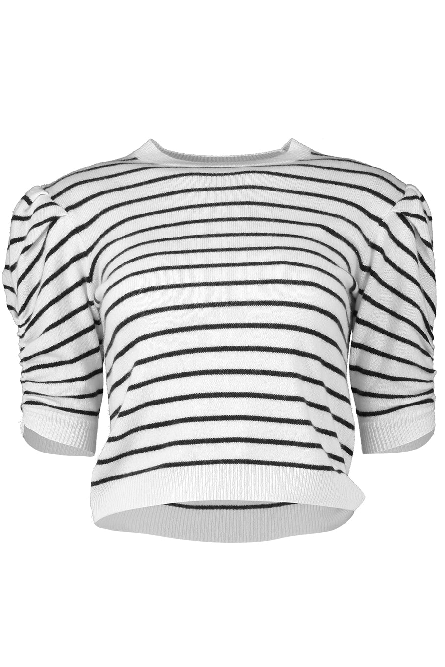 FRAME DENIM-Ruched Sleeve Sweater-