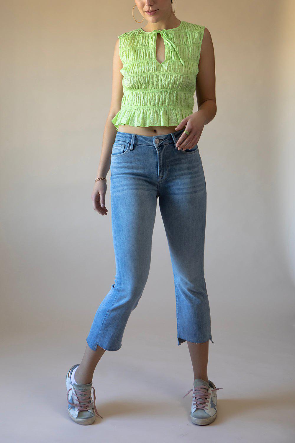 FRAME DENIM-Sleeveless Shirred Top-