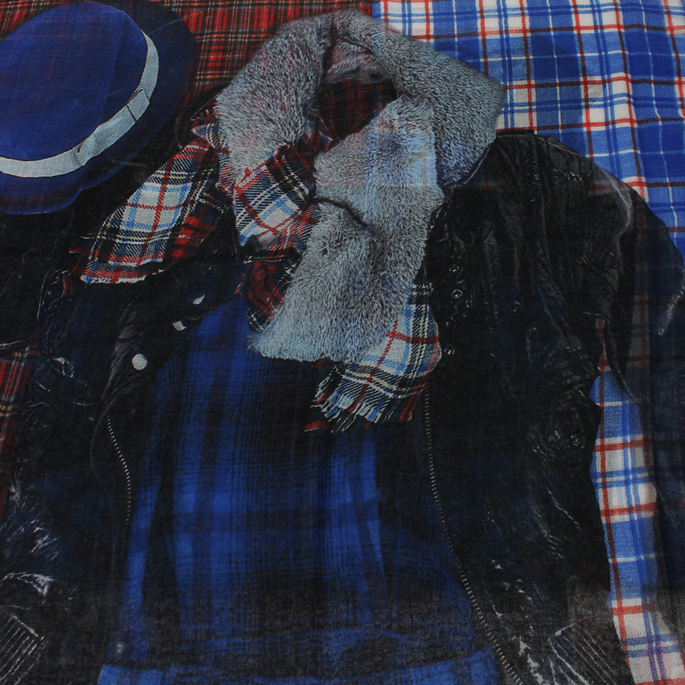 FRANCO FERRARI-St. Laurent Outfit Scarf-BLUE