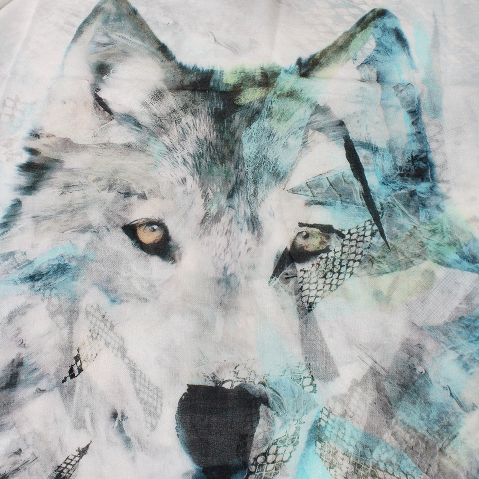 FRANCO FERRARI-Wolf Scarf-IVRY/TRQ
