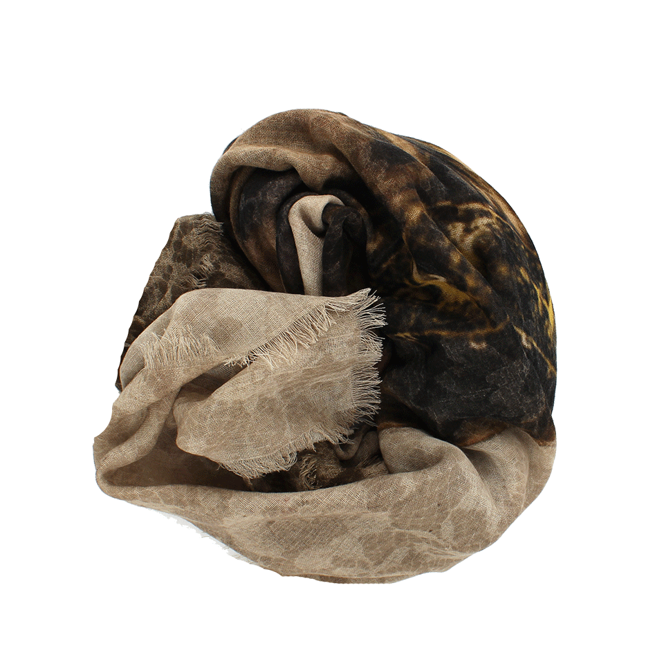 FRANCO FERRARI-Sepia Lace Floral Photo Scarf-MULTI