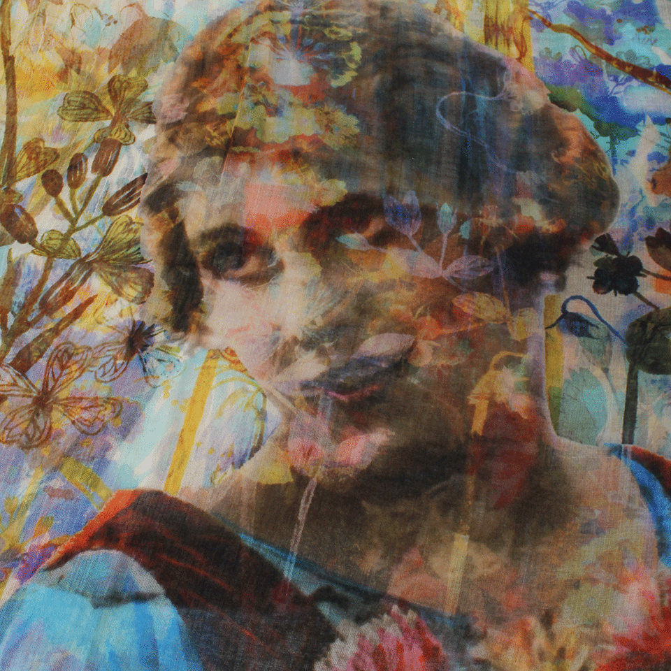 FRANCO FERRARI-Watercolor Photo Scarf-MULTI