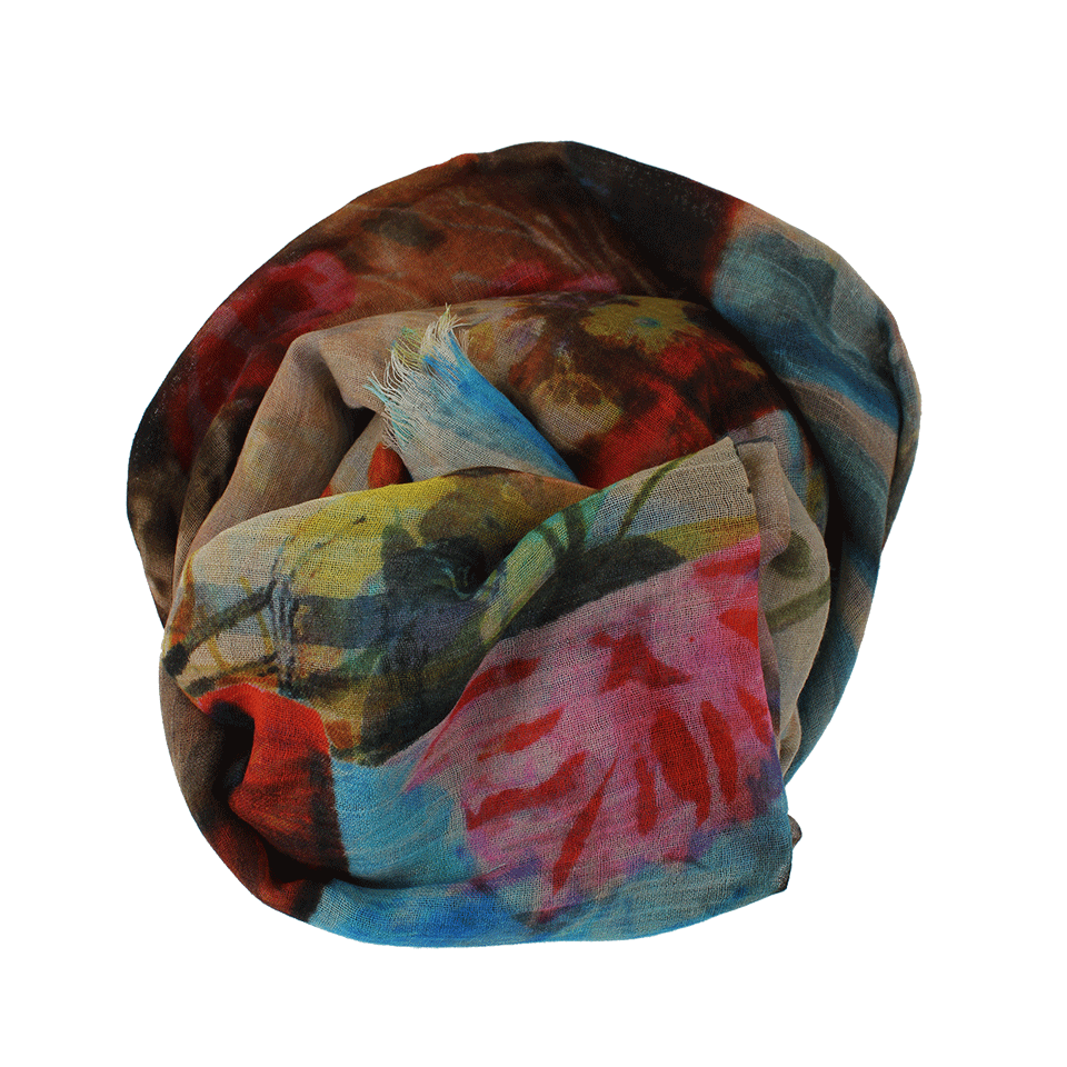 FRANCO FERRARI-Watercolor Photo Scarf-MULTI
