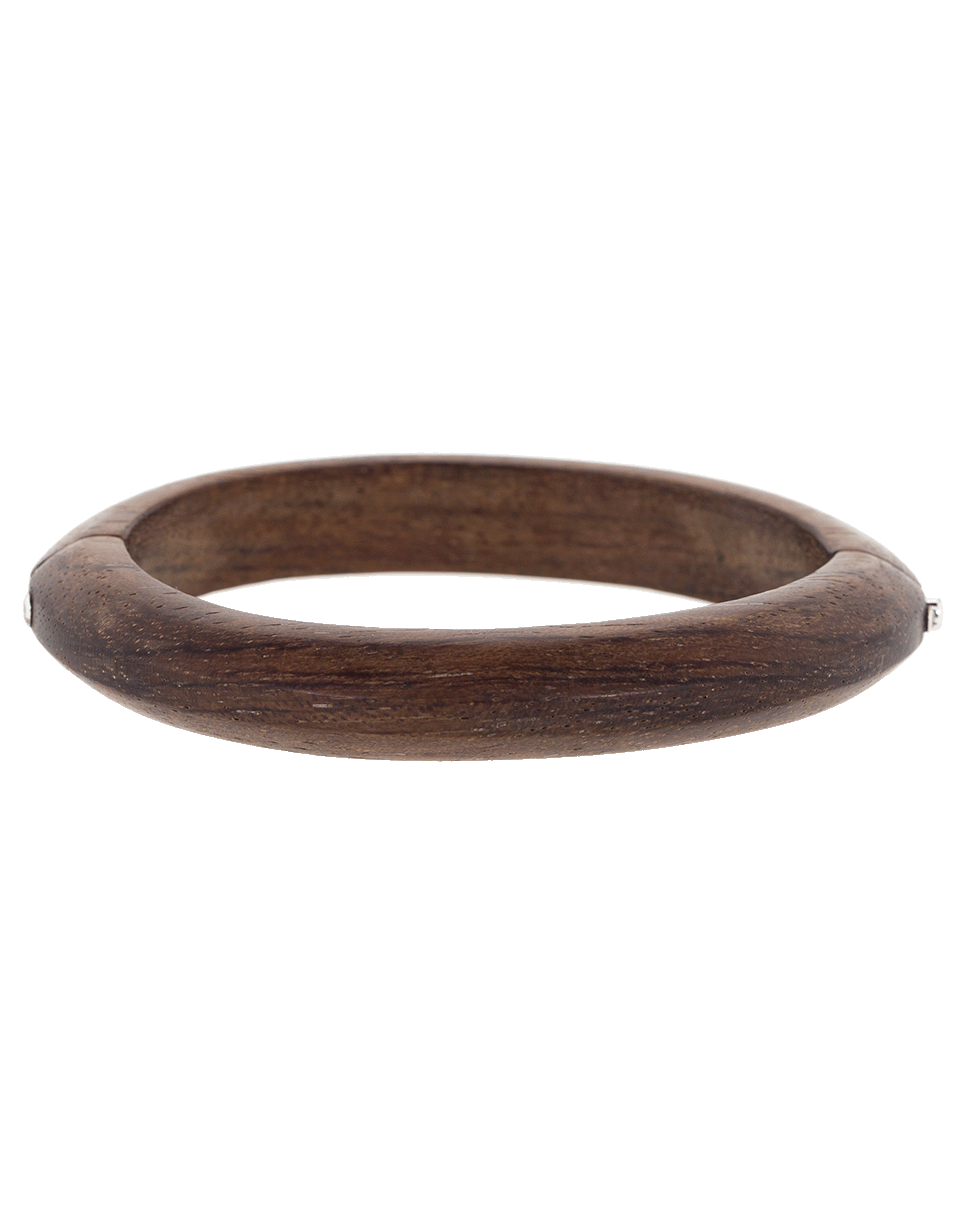 FRED LEIGHTON-Palisander Wood And Diamond Line Bangle-WHITE GOLD