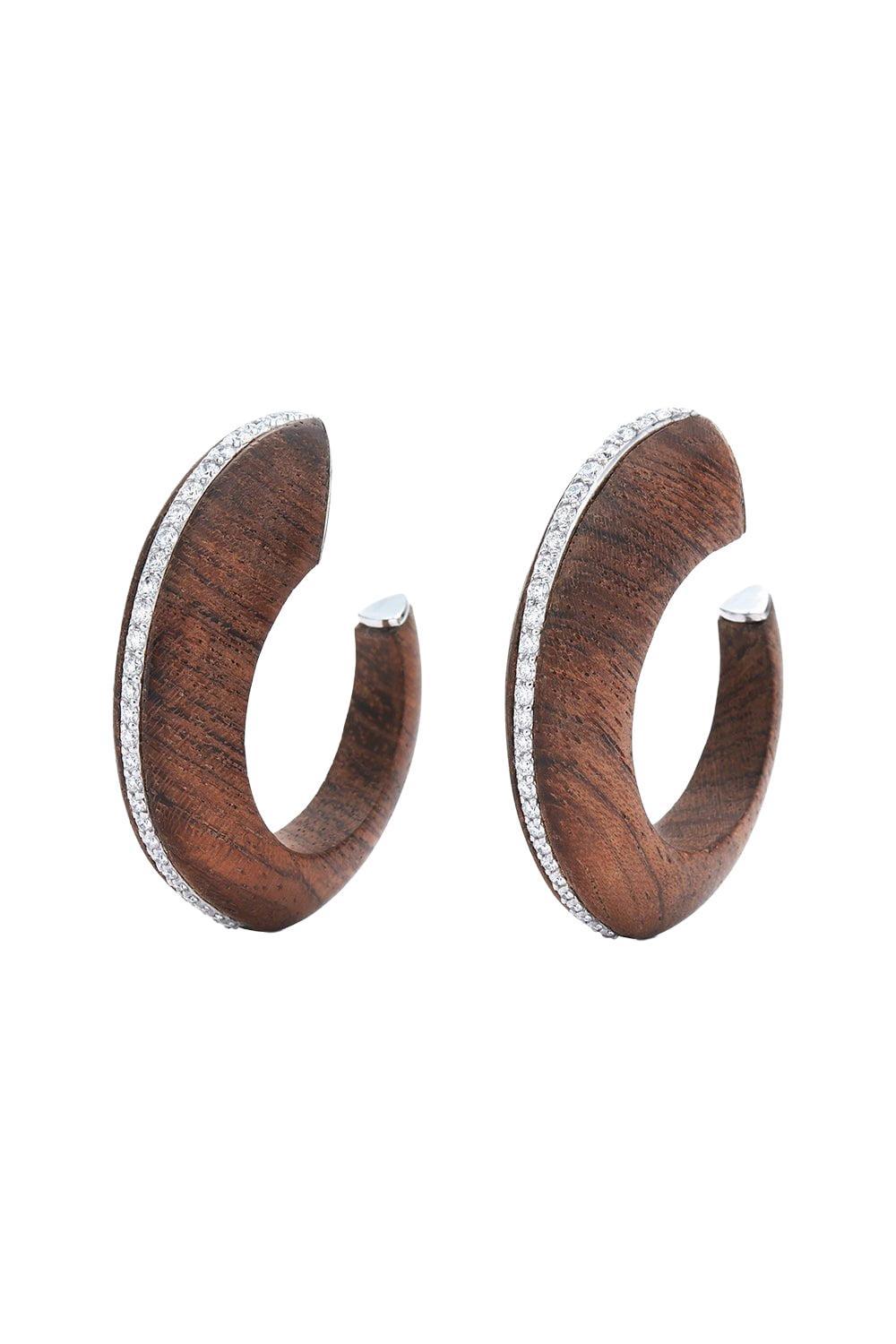 Rosewood Diamond Hoop Earrings-WHITE GOLD-JEWELRYFINE JEWELEARRING-FRED LEIGHTON