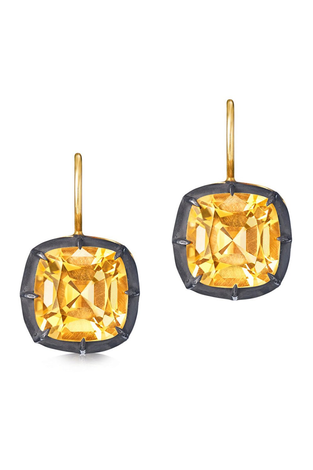 FRED LEIGHTON-Collet Citrine Drop Earrings-YELLOW GOLD