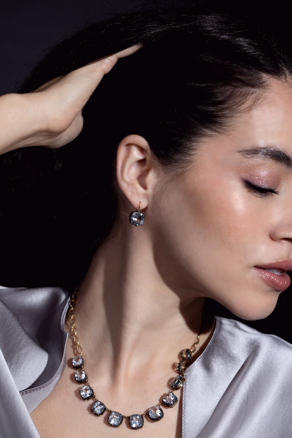 FRED LEIGHTON-Collet Drop Earrings-YELLOW GOLD