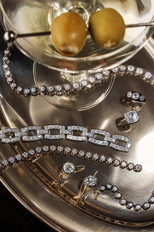 Diamond Old Mine Riviere Necklace-YELLOW GOLD-16-JEWELRYFINE JEWELNECKLACE O-FRED LEIGHTON
