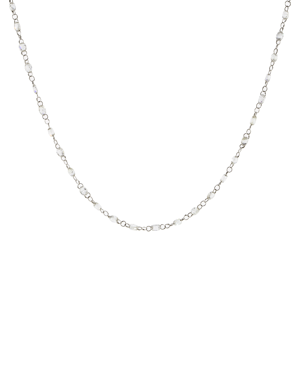 FRED LEIGHTON-Briolette Diamond Chain Necklace-WHITE GOLD