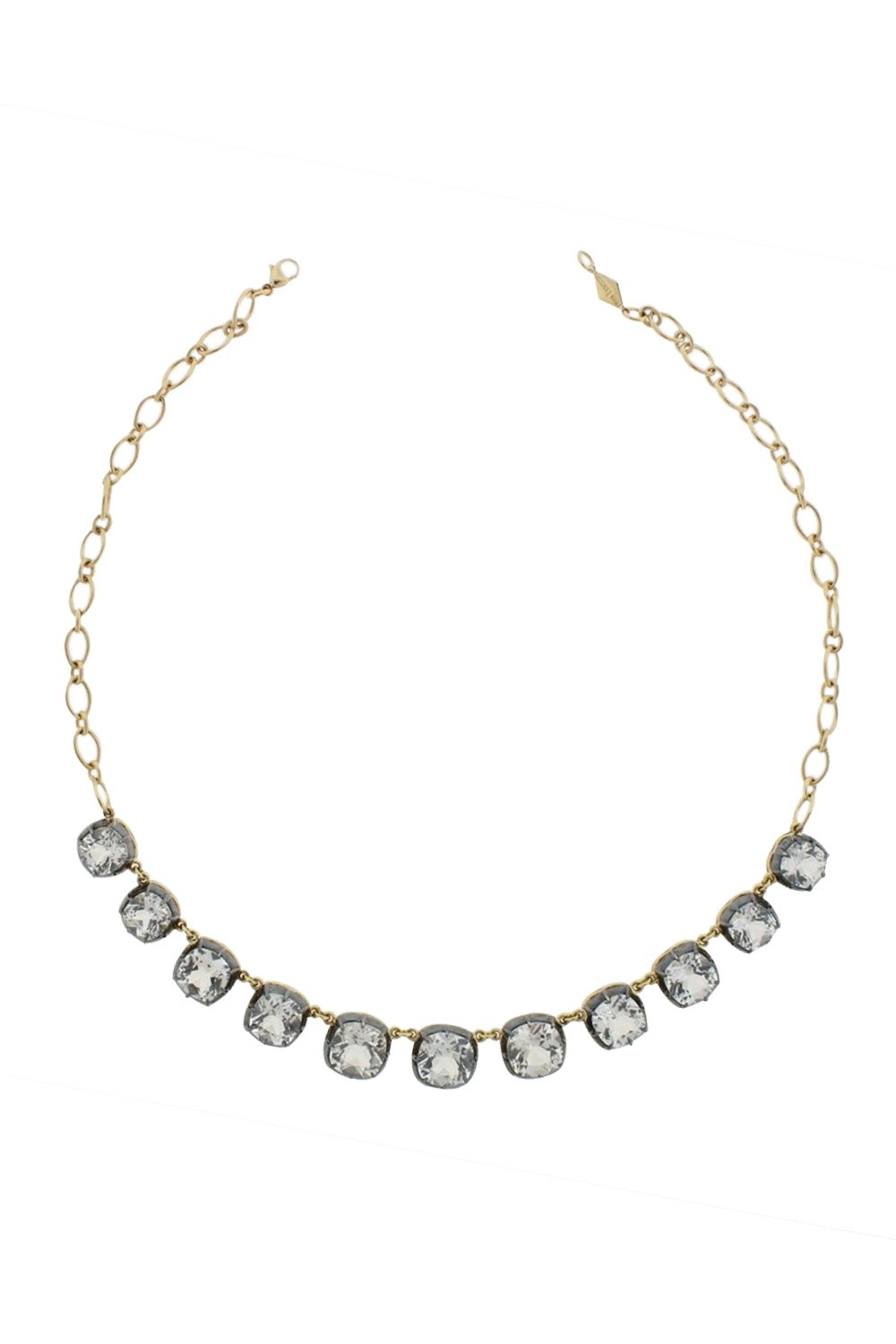 FRED LEIGHTON-Collet Semi-Riviere Necklace-YELLOW GOLD