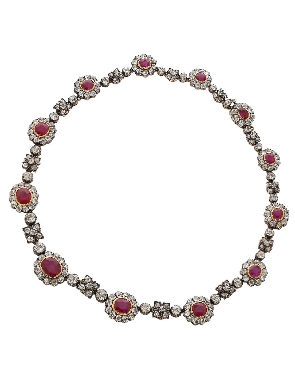 FRED LEIGHTON-Victorian Ruby and Diamond Necklace-YELLOW GOLD