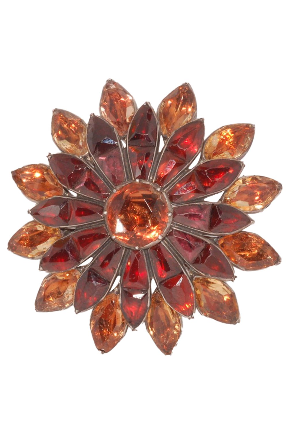 FRED LEIGHTON-Antique Garnet Brooch-SILVER