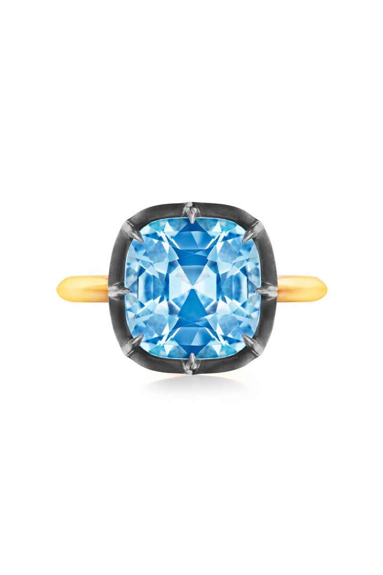 Blue Topaz Collet Ring