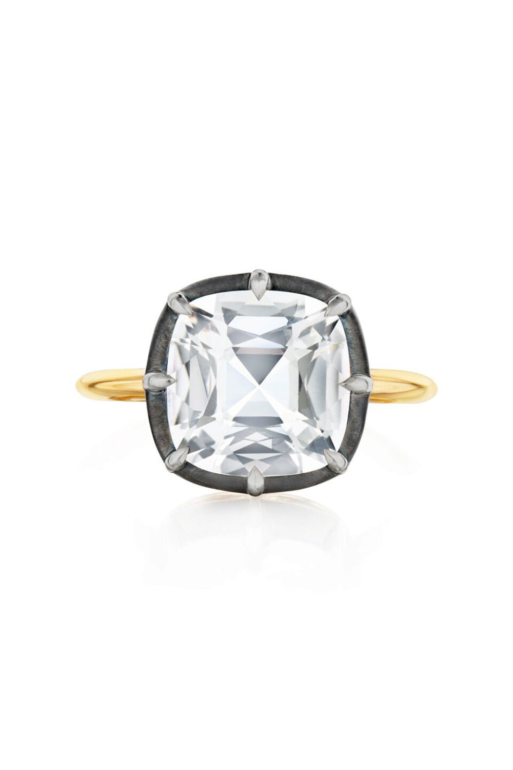 FRED LEIGHTON-Collet White Topaz Ring-YELLOW GOLD