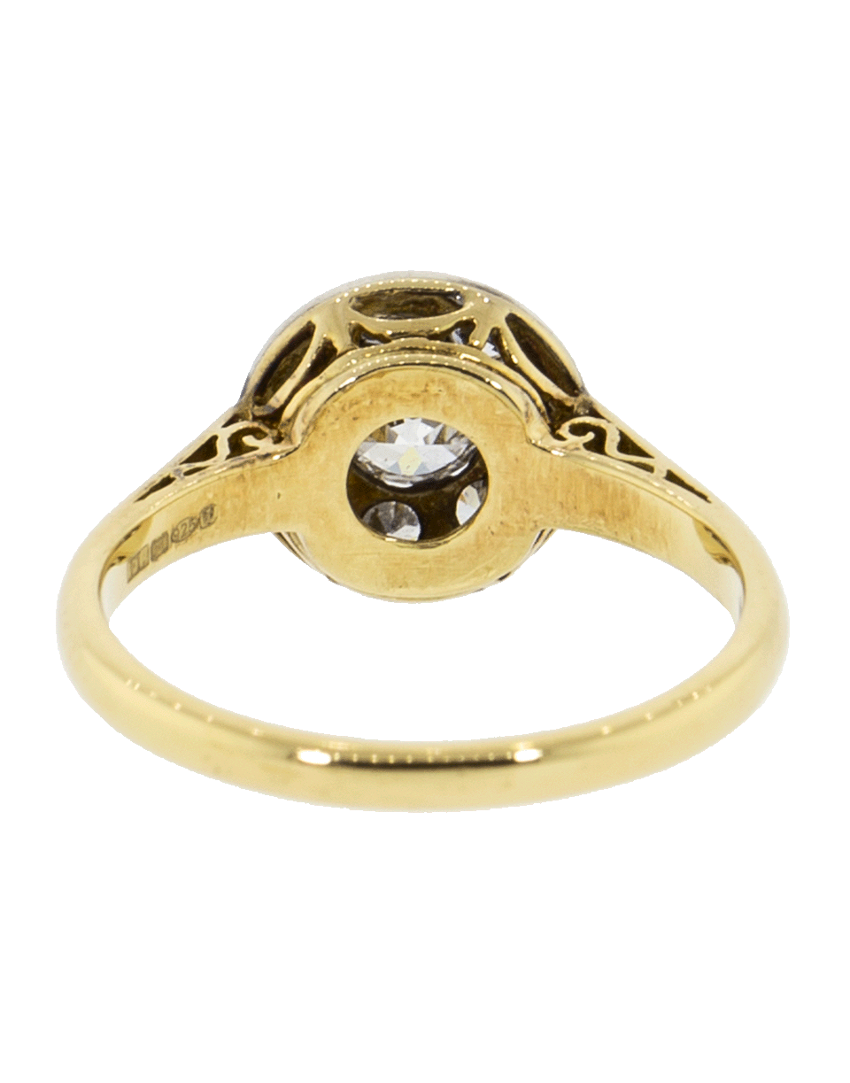 FRED LEIGHTON-Old European Cut Diamond Petite Cluster Ring-YELLOW GOLD