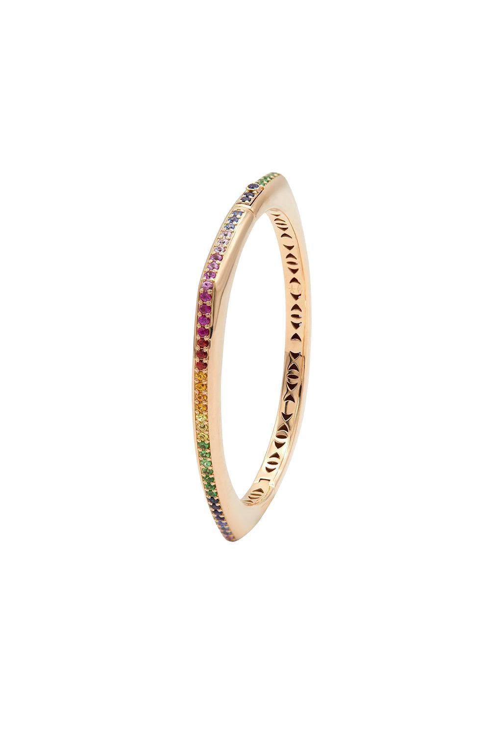 Rainbow Sapphire Ghost Belt Bracelet - Rose Gold-ROSE GOLD-17-JEWELRYFINE JEWELBRACELET O-FULLORD