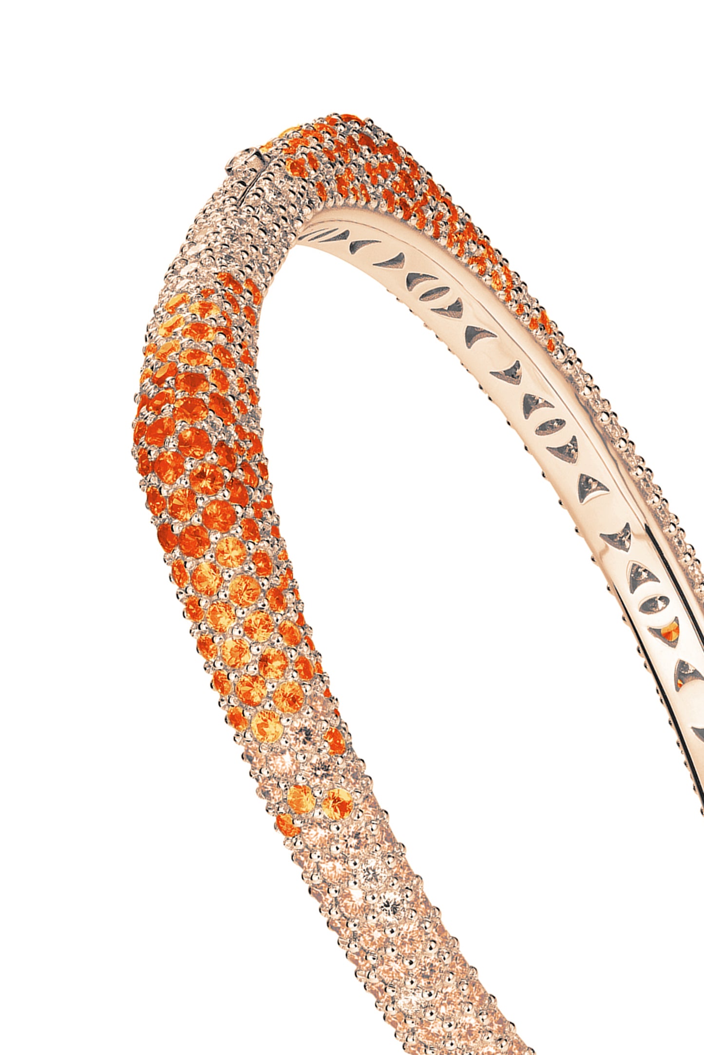 Orange Sapphire Ghost Bracelet-ROSE GOLD-16-JEWELRYFINE JEWELBRACELET O-FULLORD
