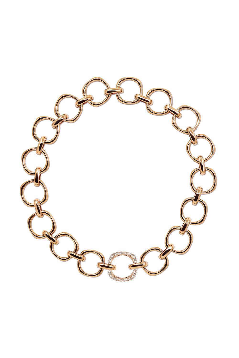 Diamond Chain Link Necklace-ROSE GOLD-JEWELRYFINE JEWELBRACELET O-FULLORD