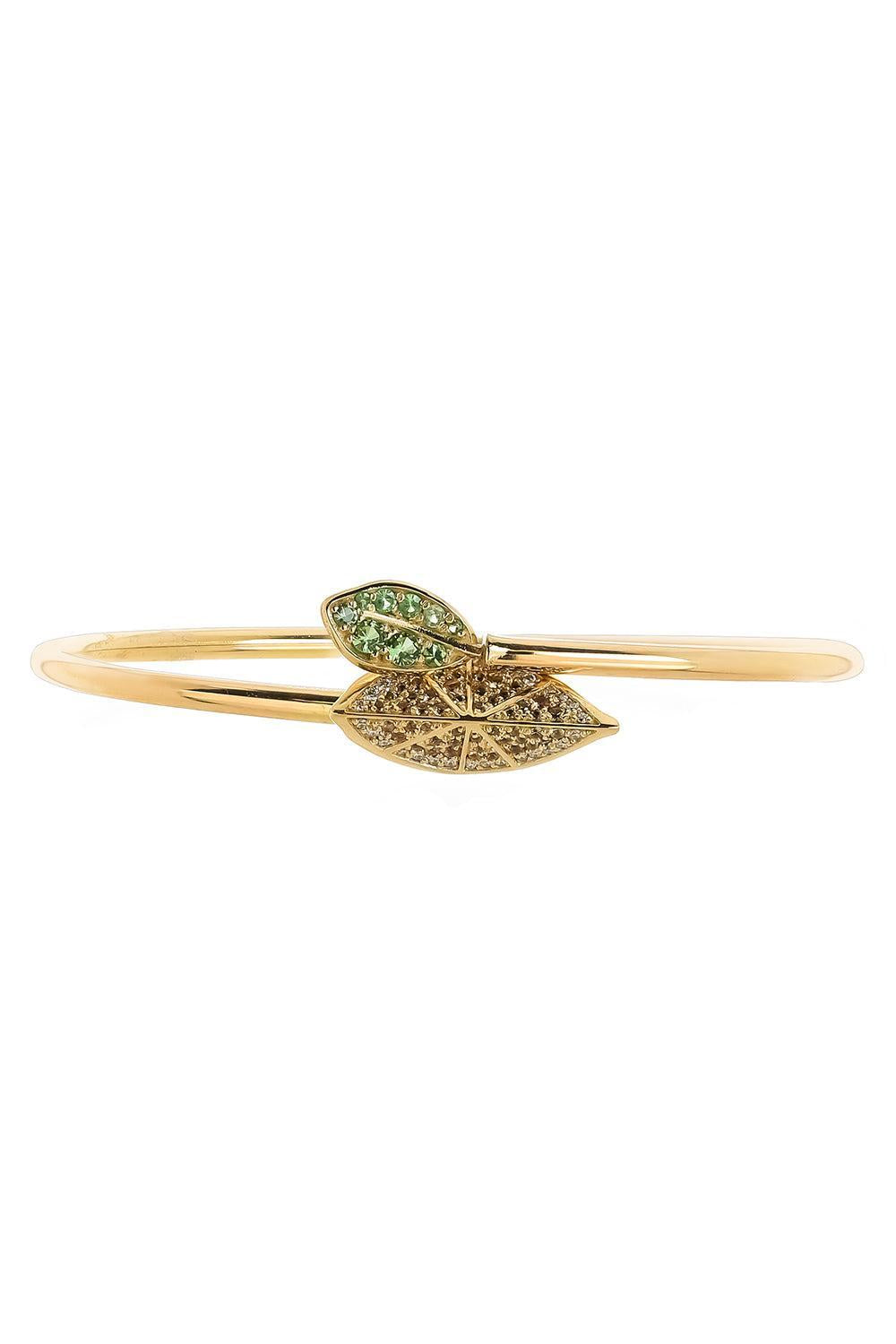 Sapphire Eden Lemon Leaf Bracelet-YELLOW GOLD-JEWELRYFINE JEWELBRACELET O-FULLORD