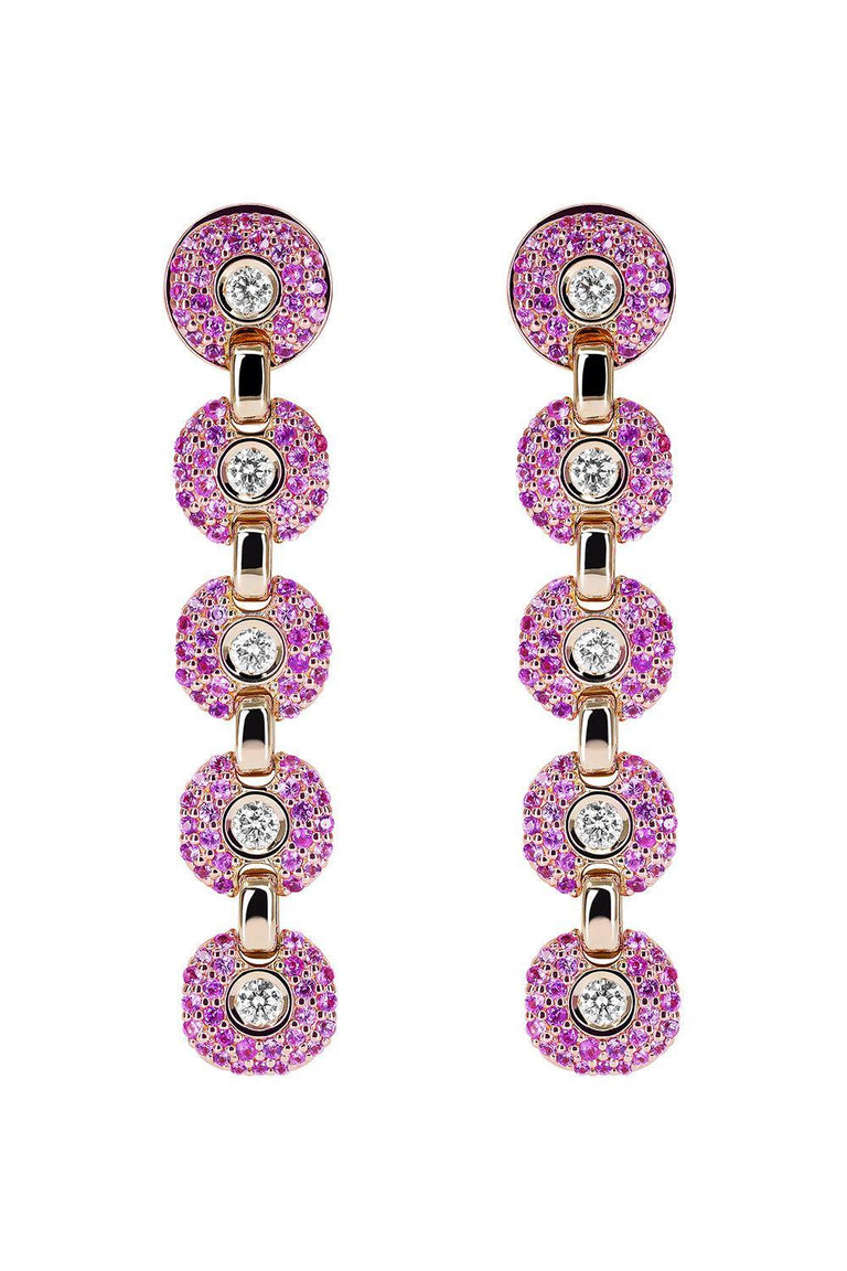 Pink Sapphire Diamond Babyghost Earrings