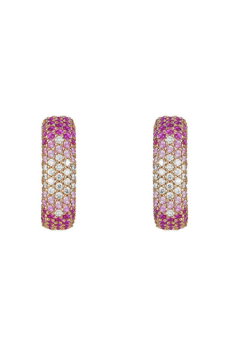 Pink Sapphire Diamond Full Earrings