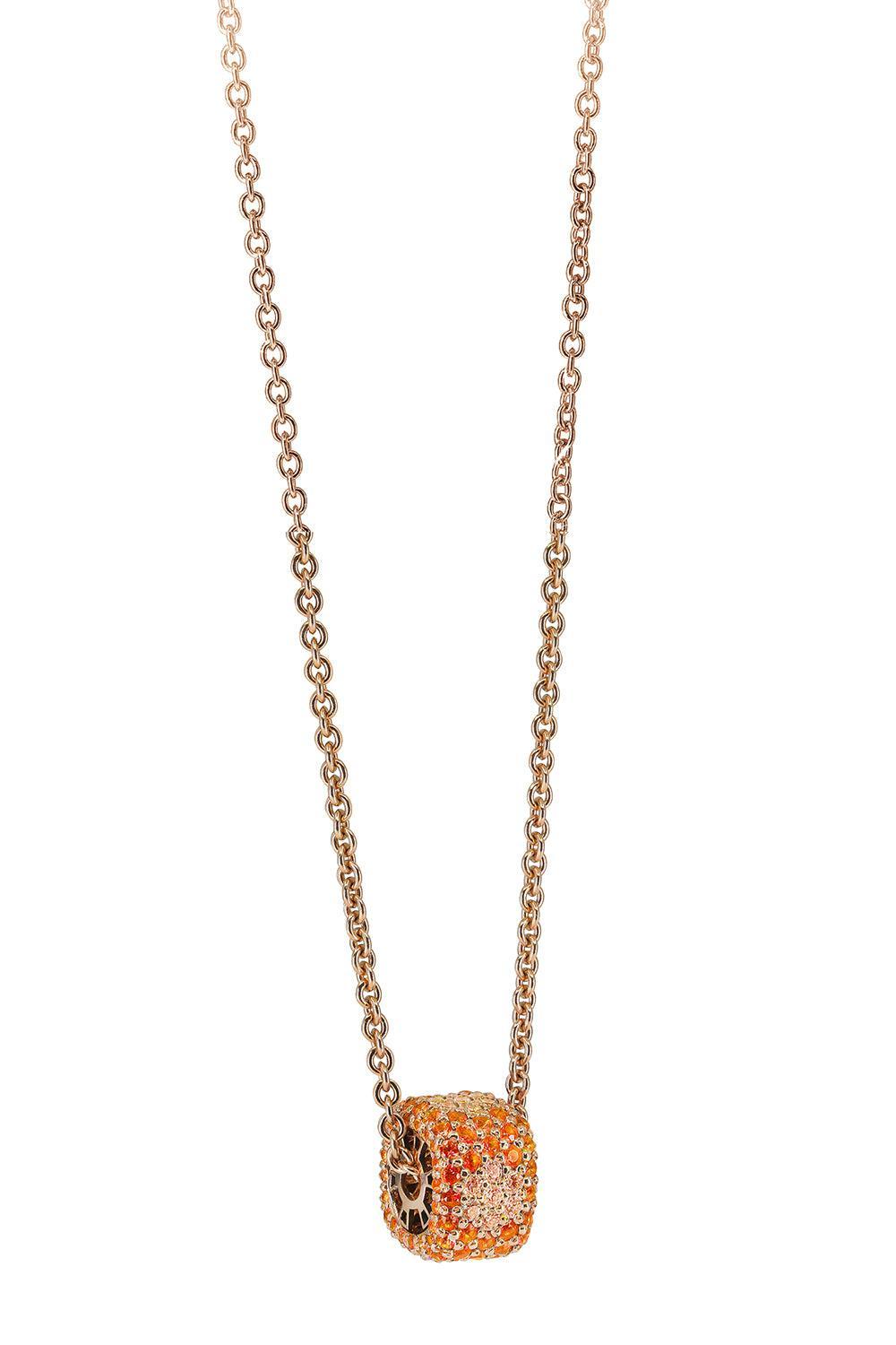 Orange Sapphire Ghost Necklace-ROSE GOLD-JEWELRYFINE JEWELNECKLACE O-FULLORD