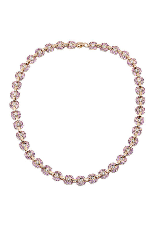 Pink Sapphire Diamond Babyghost Necklace-ROSE GOLD-JEWELRYFINE JEWELNECKLACE O-FULLORD
