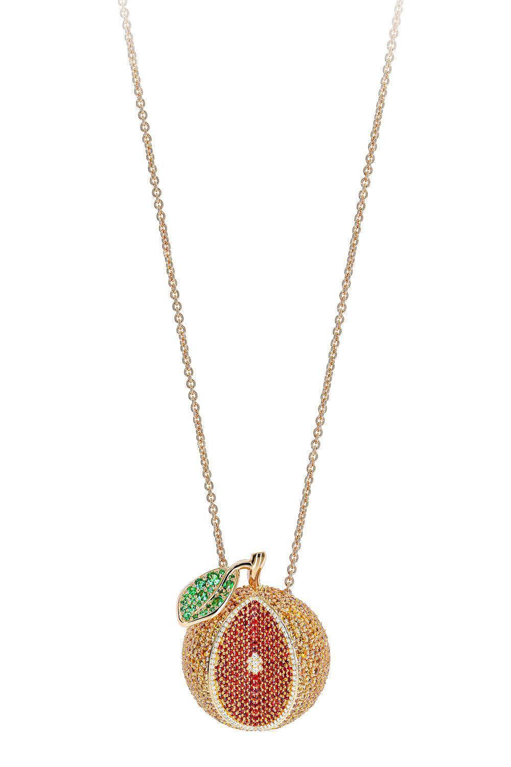 Sapphire Eden Orange Necklace-ROSE GOLD-JEWELRYFINE JEWELNECKLACE O-FULLORD