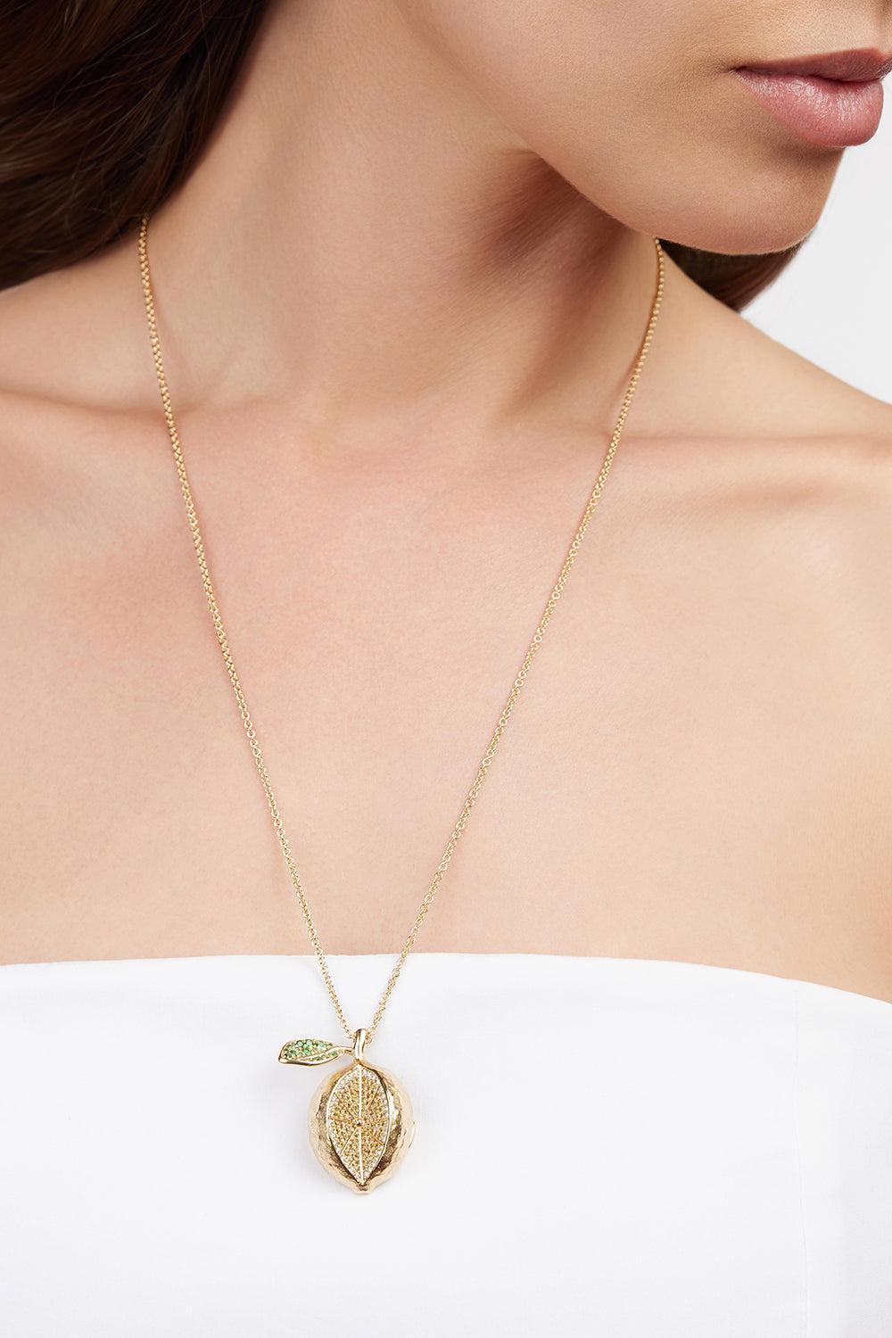 Sapphire Eden Lemon Necklace-YELLOW GOLD-JEWELRYFINE JEWELNECKLACE O-FULLORD