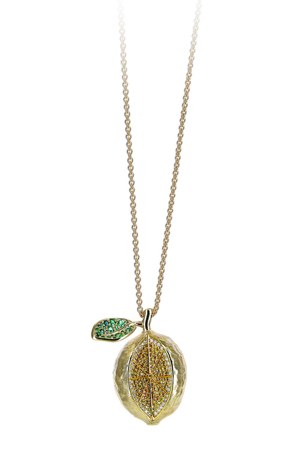 Sapphire Eden Lemon Necklace-YELLOW GOLD-JEWELRYFINE JEWELNECKLACE O-FULLORD