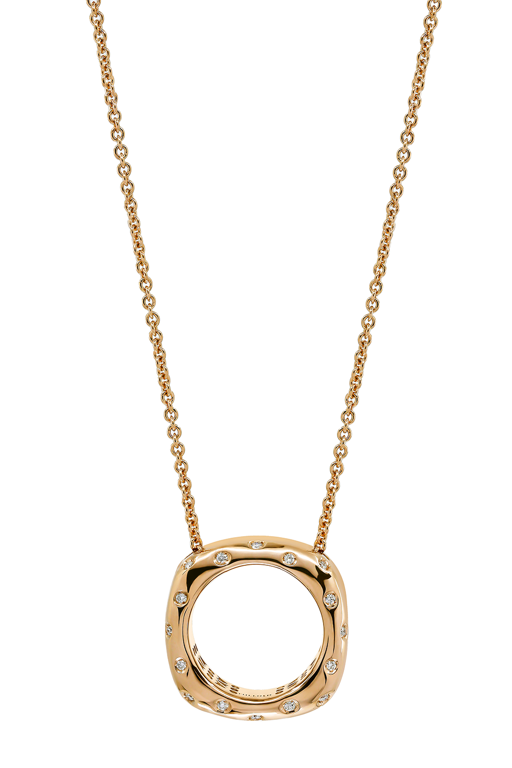FULLORD-Scattered Diamond Scarf Ring Ghost Necklace-YELLOW GOLD