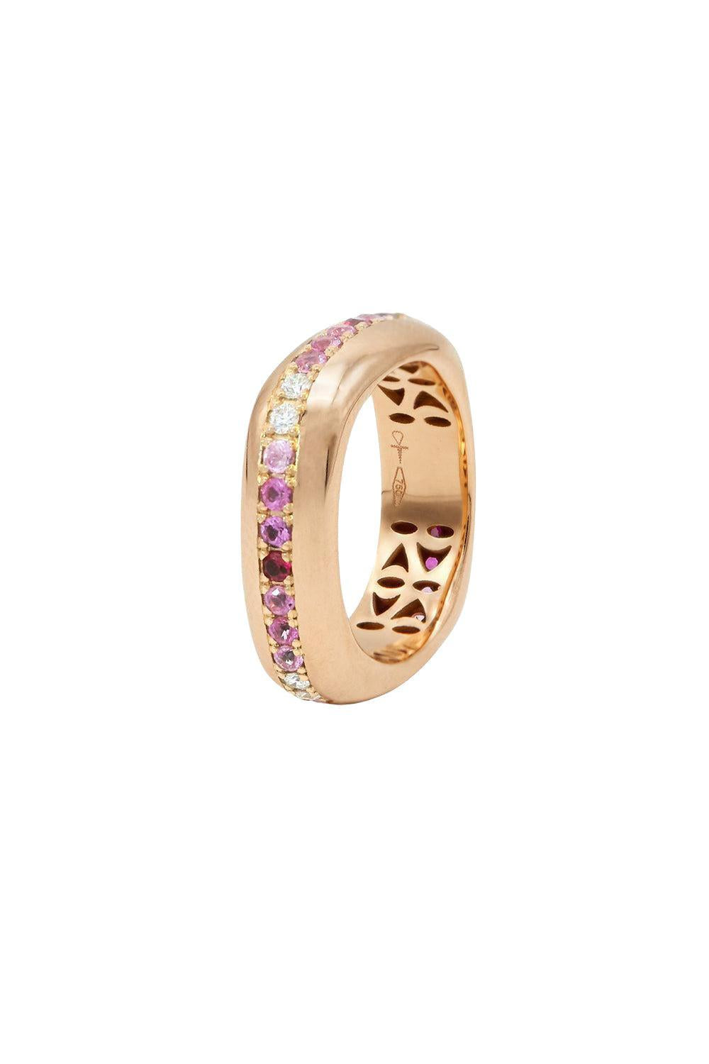 Diamond Pink Sapphire Ghost Belt Ring-ROSE GOLD-6.5-JEWELRYFINE JEWELRING-FULLORD