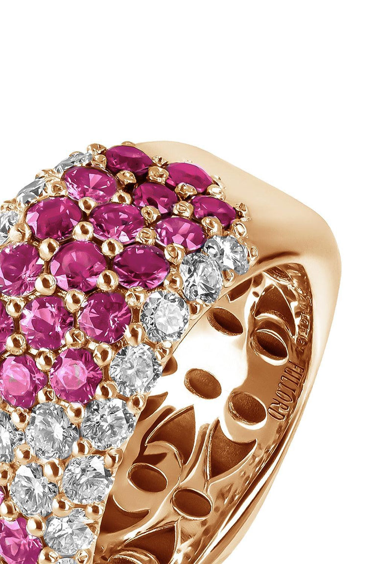 Pink Sapphire Diamond Half Ring