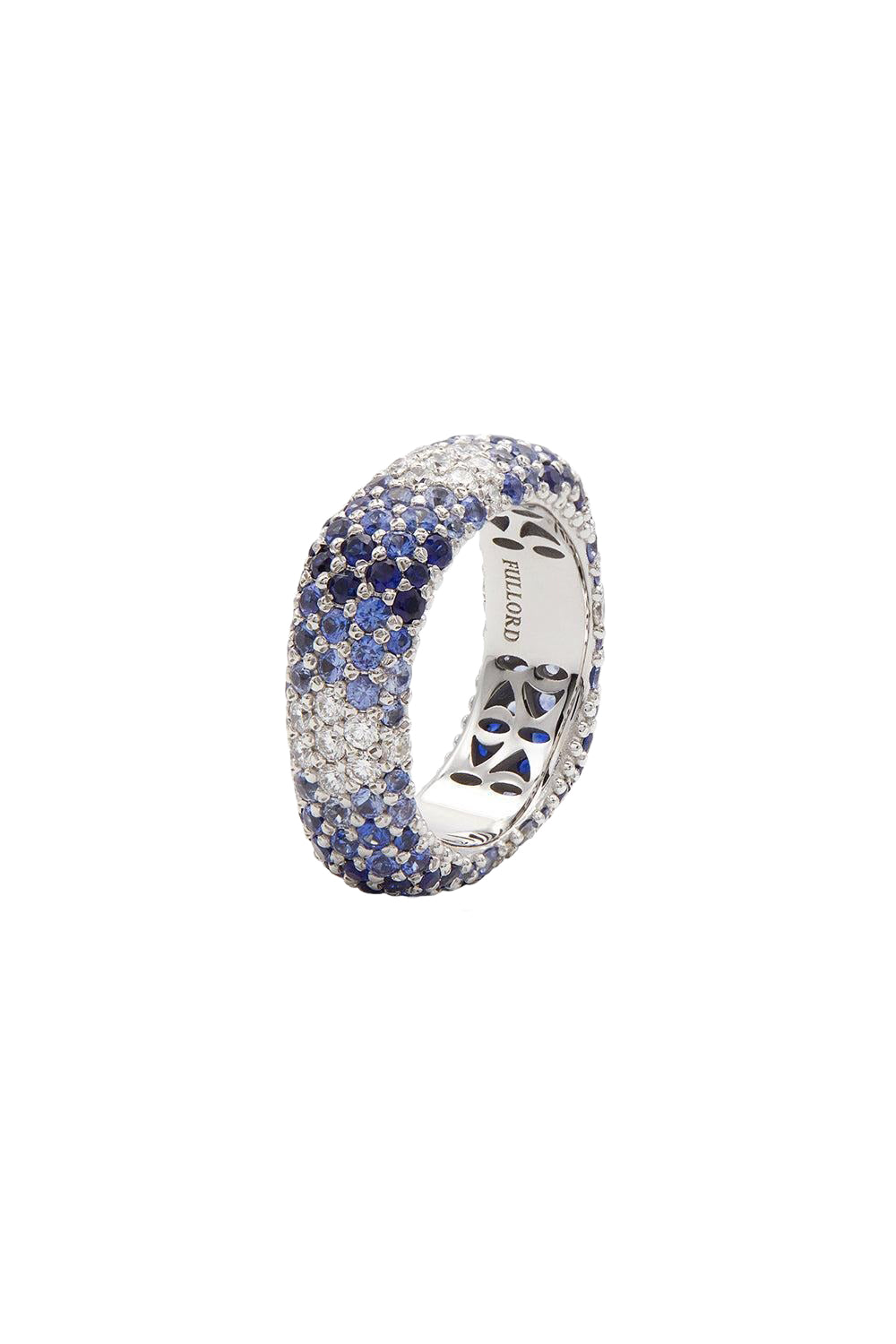 Diamond Blue Sapphire Ghost Belt Ring-WHITE GOLD-6.75-JEWELRYFINE JEWELRING-FULLORD