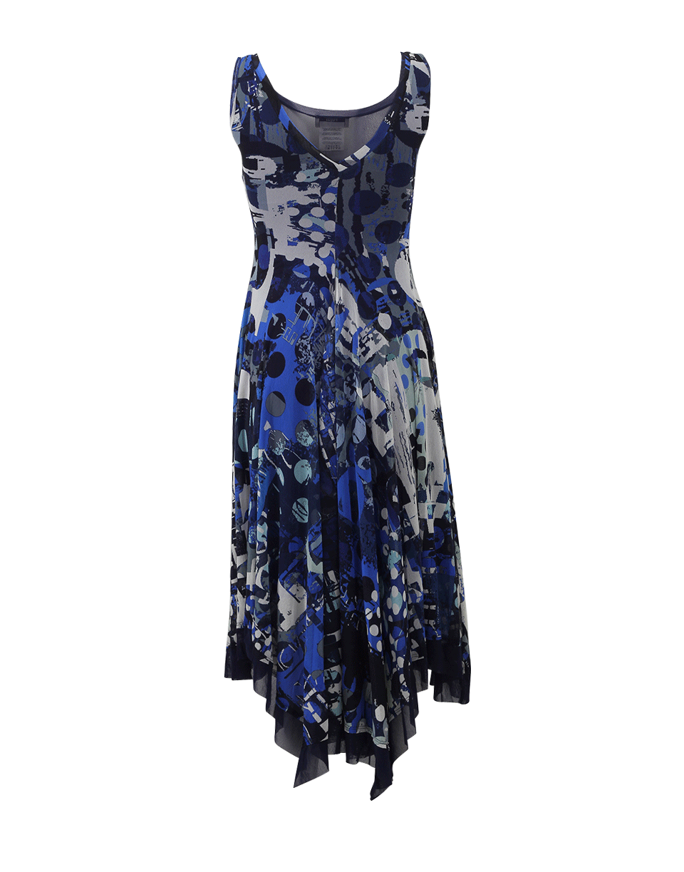 FUZZI-Illusion Neckline Print Dress-